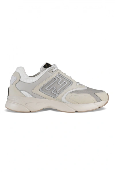 Fendi Nubuck Faster Sneakers In White