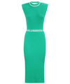 Karl Lagerfeld High-neck Midi Knit Dress In Green