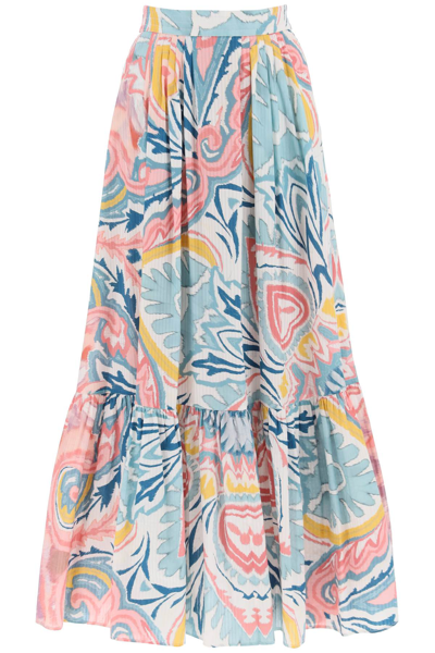 Etro Printed Cotton And Silk-blend Midi Skirt In Multicolor
