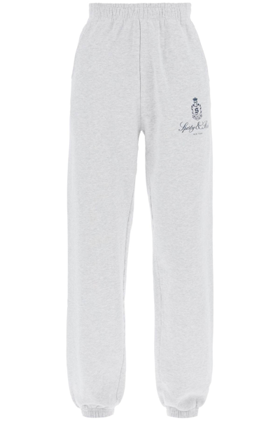 Sporty And Rich Vendome Printed Cotton-blend Jersey Track Pants In Grey