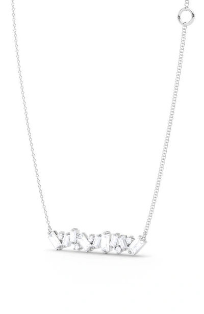 Hautecarat Baguette & Round Lab Created Diamond Pendant Necklace In 18k White Gold
