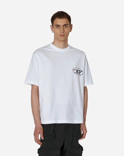Diesel Planet Logo Print T-shirt In White