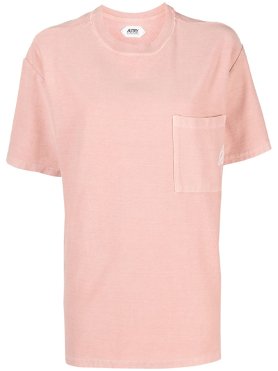Autry Tennis Chest-pocket T-shirt In Pink