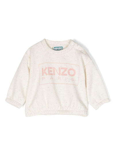 Kenzo Babies'  Wicker Logo-print Melange Cotton-blend Sweatshirt 6 Months-4 Years