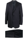 Corneliani Single-breasted Virgin-wool Suit In Black
