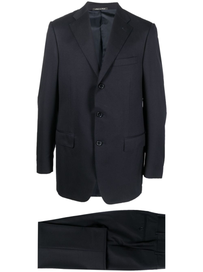 Corneliani Single-breasted Virgin-wool Suit In Blau