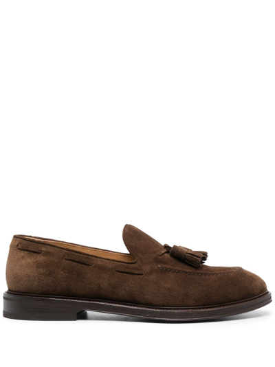 Henderson Baracco Tassel-embellished Suede Loafers In Brown