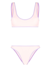 Reina Olga Contrasting-border Bikini In Pink