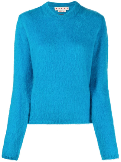 Marni Crew-neck Long-sleeve Jumper In Blue