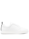 Pierre Hardy Laceless Leather Low-top Sneakers In White