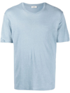 Sandro Clash Linen Tee In Light Blue