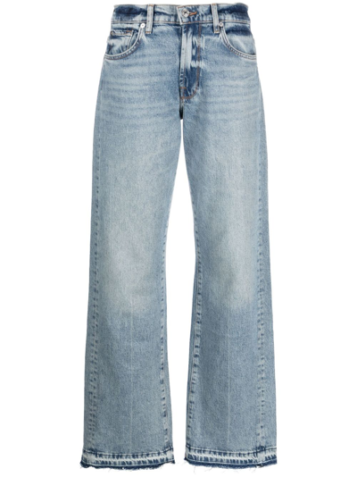 7 For All Mankind High-waisted Wide-leg Jeans In Blue