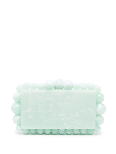 Cult Gaia Eos Beaded Acrylic Clutch Bag In Surf