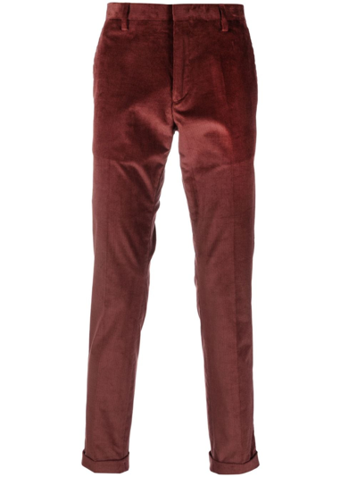 Paul Smith Corduroy Satin Chino Trousers In Brown