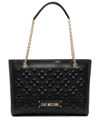 LOVE MOSCHINO LOGO-EMBOSSED QUILTED TOTE BAG