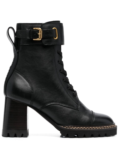 See By Chloé Mallory 75mm Buckled Boots In Black