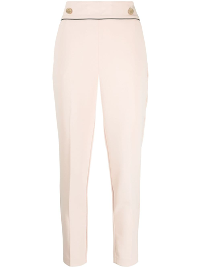 Liu •jo High-waisted Cropped Trousers In Pink