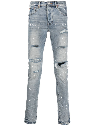 Purple Brand Ripped-detail Mid-rise Jeans In Blue