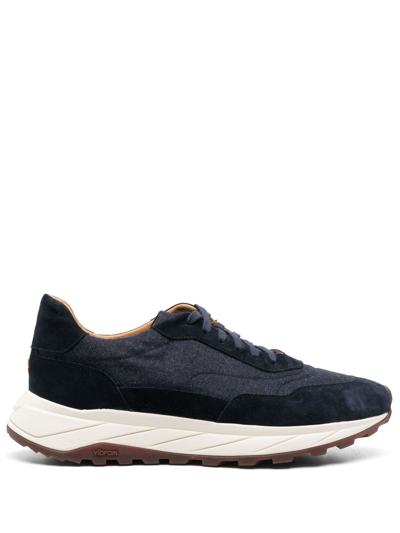 Henderson Baracco Low-top Suede Sneakers In Blue