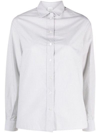 Eleventy Long-sleeve Striped Shirt In Neutrals