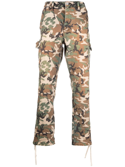 Purple Brand Camouflage-print Cargo Trousers In Aop