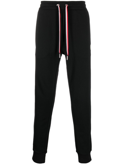 Moncler Logo-patch Cotton Track Pants In Black