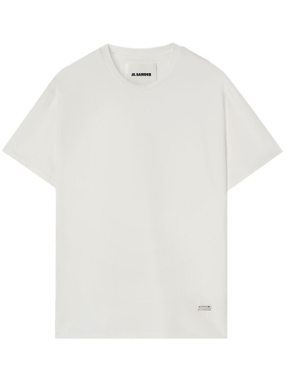 Jil Sander Logo-plaque Cotton T-shirt In White