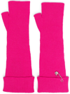 VERSACE SAFETY-PIN KNITTED FINGERLESS GLOVES
