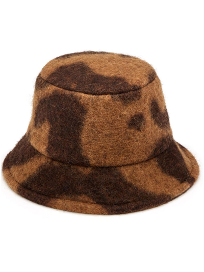 Nina Ricci Abstract-pattern Print Bucket Hat In Leopard