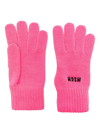 MSGM LOGO-EMBROIDERED KNITTED GLOVES