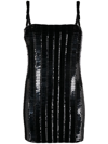 Attico Rue Open-back Embellished Jersey Mini Dress In Black