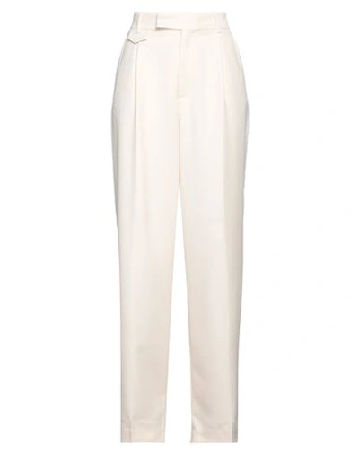 Vicolo Woman Pants Cream Size L Polyester In White