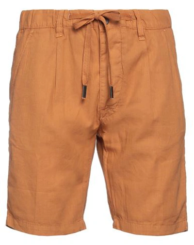 Hermitage Man Shorts & Bermuda Shorts Orange Size 30 Linen, Cotton