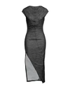 Malloni Woman Midi Dress Charcoal Size M Cotton, Polyester, Wool, Acrylic In Grey