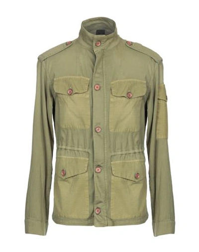 People (+)  Man Jacket Military Green Size 40 Cotton