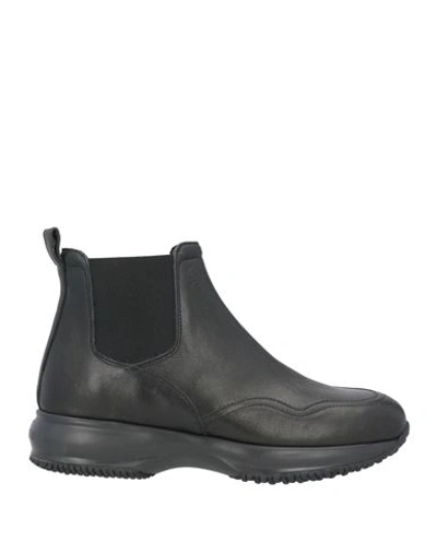 Hogan Woman Ankle Boots Black Size 6.5 Soft Leather
