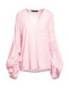 FEDERICA TOSI FEDERICA TOSI WOMAN TOP PINK SIZE 8 SILK, ELASTANE