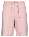 Selected Homme Man Shorts & Bermuda Shorts Light Pink Size S Organic Cotton, Cotton, Linen, Elastane