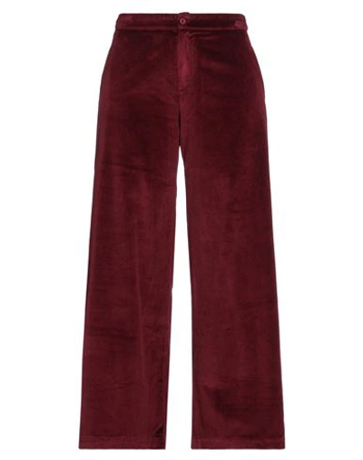 Labo.art Labo. Art Woman Pants Burgundy Size 2 Cotton In Red