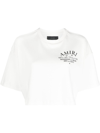 Amiri Logo Arts District Print Crop T-shirt In White