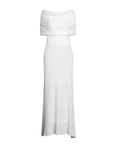 Philosophy Di Lorenzo Serafini Woman Midi Dress Ivory Size 6 Polyamide, Mohair Wool, Wool In White