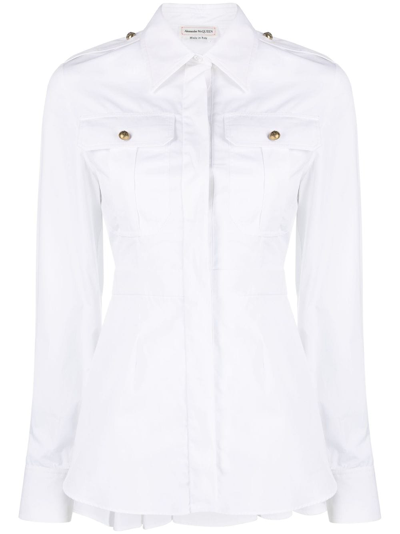 ALEXANDER MCQUEEN BOX-PLEAT COTTON SHIRT