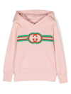 GUCCI LOGO-EMBROIDERED COTTON HOODIE