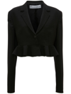 Jw Anderson Ruffled-trim Cropped Blazer In Black