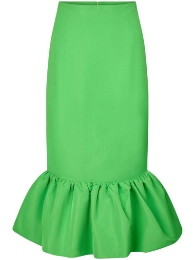 Nina Ricci Peplum-hem Pencil Skirt In Grün