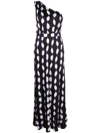 Diane Von Furstenberg Kiera One-shoulder Printed Jersey Maxi Dress In Black