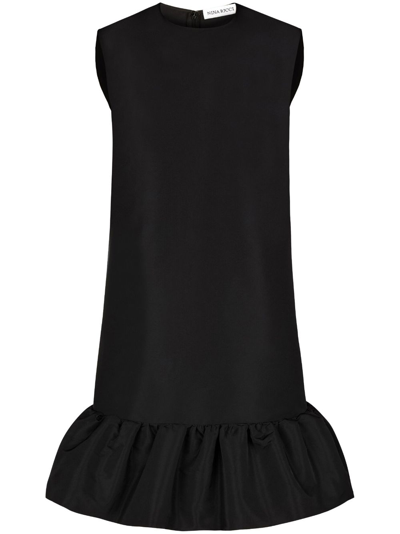 Nina Ricci Peplum-hem Sleeveless Dress In Schwarz