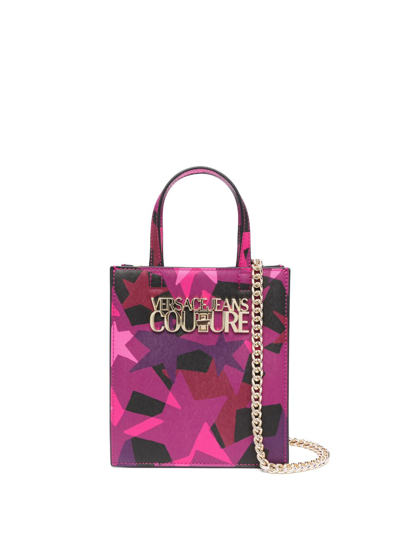Versace Jeans Couture Star-print Mini Tote Bag In Rosa