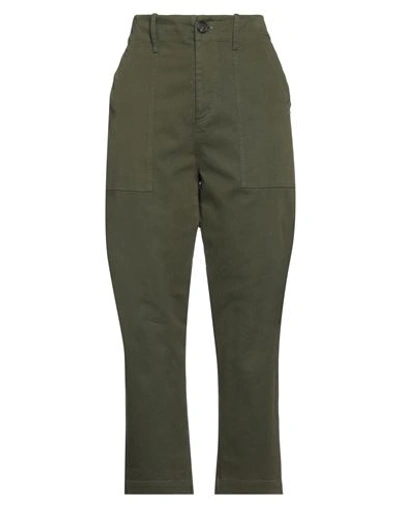 Jucca Woman Pants Military Green Size 10 Cotton, Elastane