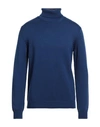 Roberto Collina Man Turtleneck Bright Blue Size 40 Merino Wool
